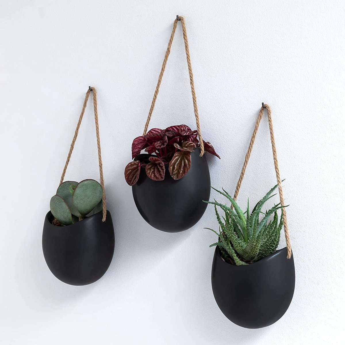 Gadgy Lot de 3 Pots de Fleurs Suspendus en céramique - pour