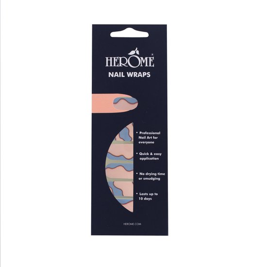 Foto: Herome nail wraps pastel waves nagelstickers nail art zonder droogtijd 2x10 stickers