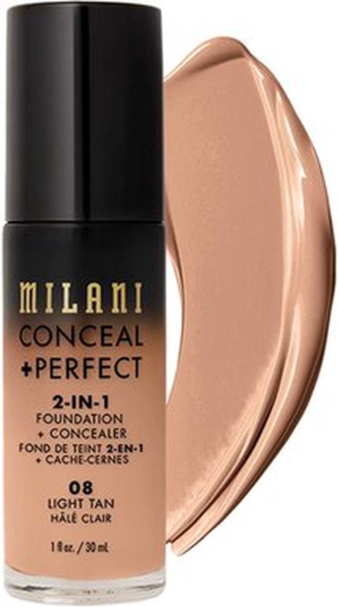 Milani Conceal + Perfect 2-en-1 Fond de teint + Correcteur 08 Light Tan |  bol