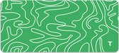 Tommiboi muismat - Topo collectie Groen- xxl muismat - 90x40 cm – Anti-slip – Grote Muismat