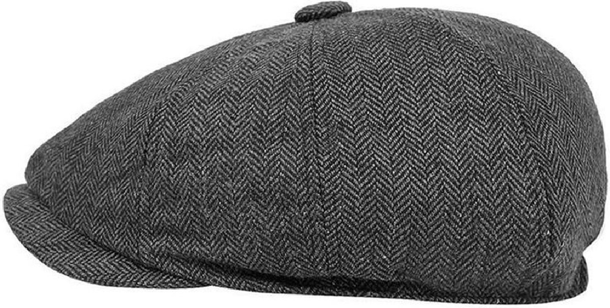Heren PU leren platte pet krantenjongenspet vintage trucker pet