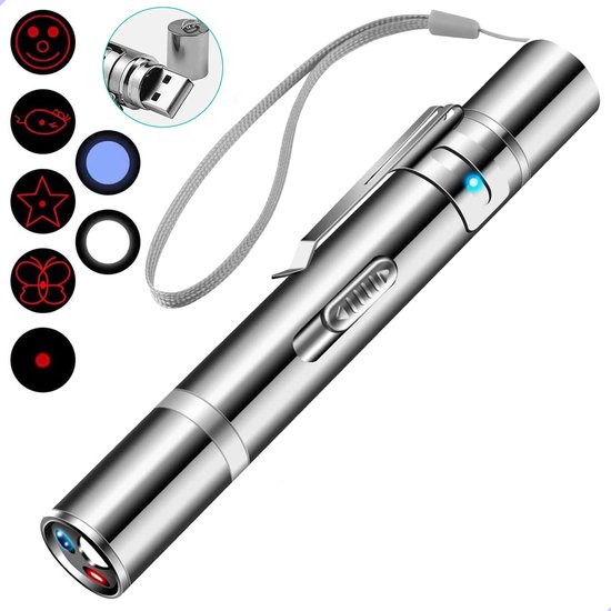 Laserpen - kattenspeeltjes - Laser - katten speelgoed - kattenspeelgoed - laserlampje kat - speeltjes - Pointer - Lamp - Laserlampje - USB Oplaadbaar