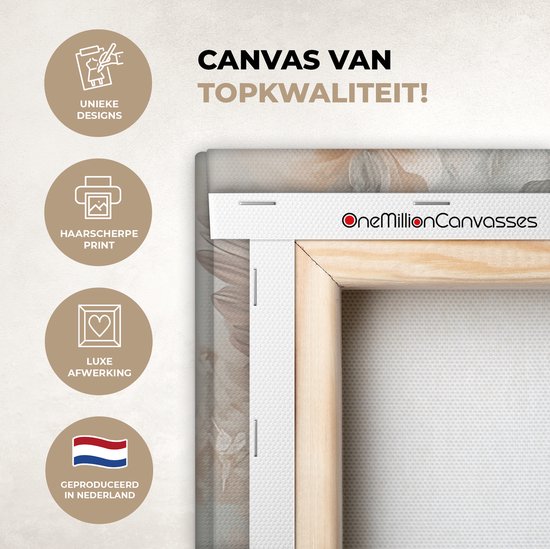 Tableau sur toile Colibri - Vogels - Fleurs - Nature - 90x60 cm - Décoration murale