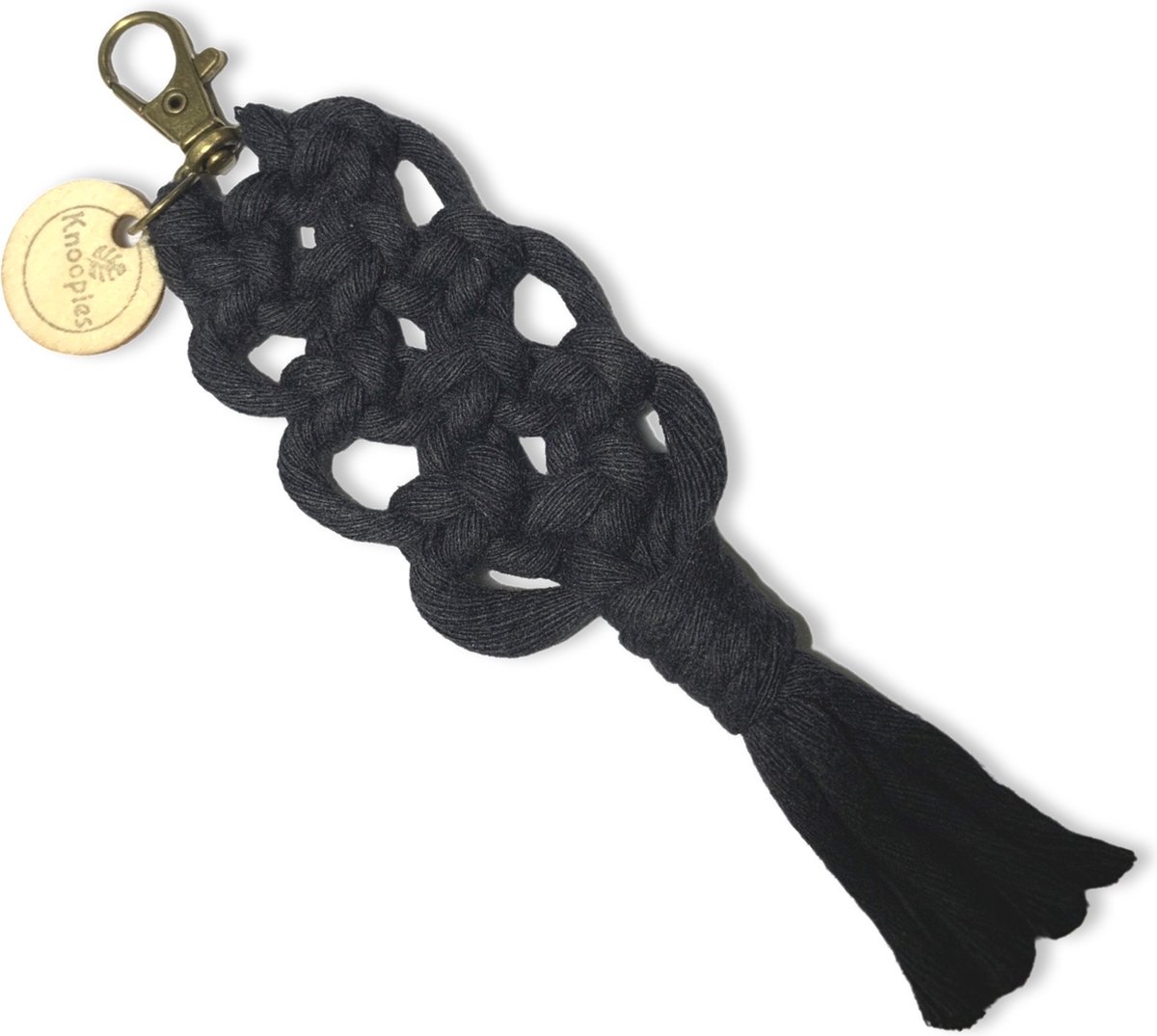 Sleutelhanger 'Boho' - Diverse kleuren - Zwart - Katoenkoord - Handgemaakt in ons Macramé Atelier - Prijs per Stuk - Inclusief Verzendkosten