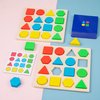 Afbeelding van het spelletje Montessori - Educatief - Speelgoed - Voor Kinderen - Vorm - Bijpassende Geheugen - Gekleurd