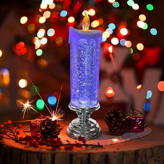 Bougie de décoration de lumières de Noël à LED, perle, ensemble de 3