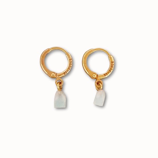 Bijoux ByNouck - Set de Boucles d'oreilles' oreilles en opale de feu - Bijoux - Boucles d'oreilles pour femme - Plaqué or - Opale - Significatif - Boucles d'oreilles