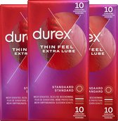 Bol.com Durex Condooms Thin Feel - Extra Lube - 3x 10 stuks aanbieding