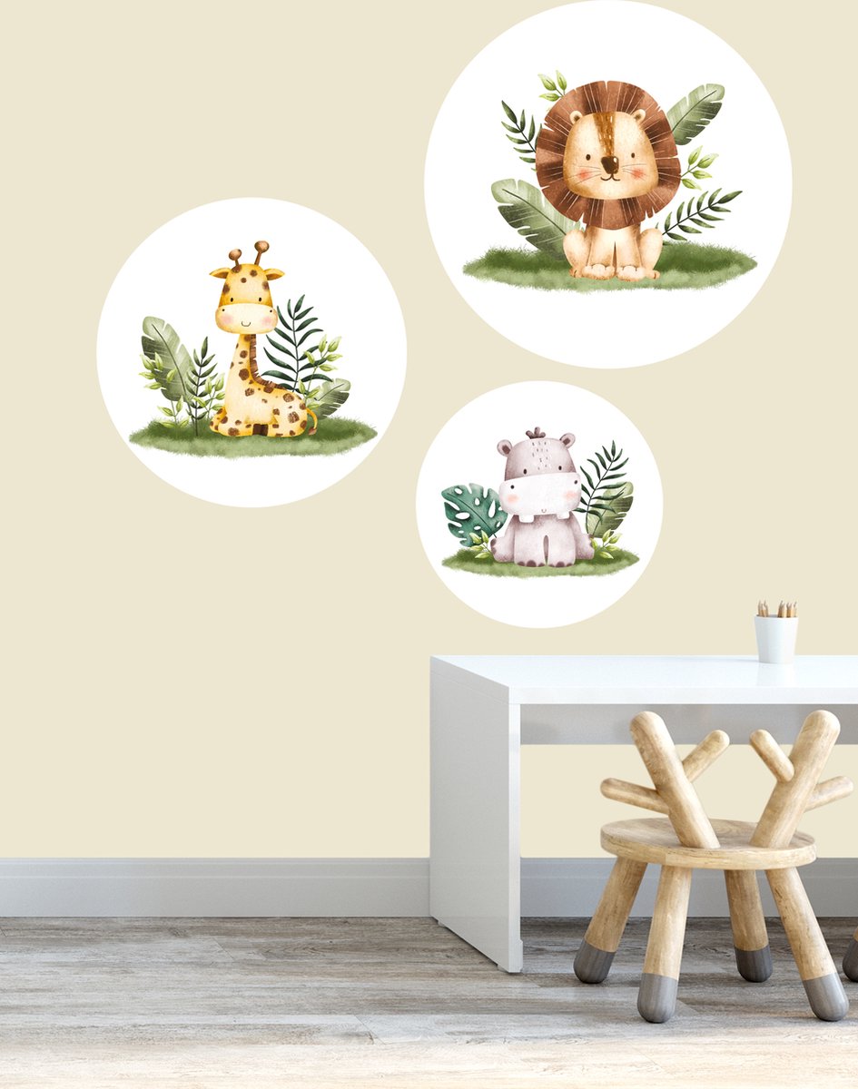 Designed4Kids | Muurcirkel set babykamer jungle safari dieren | behangcirkel | Babykamer | Kinderkamer | Decoratie