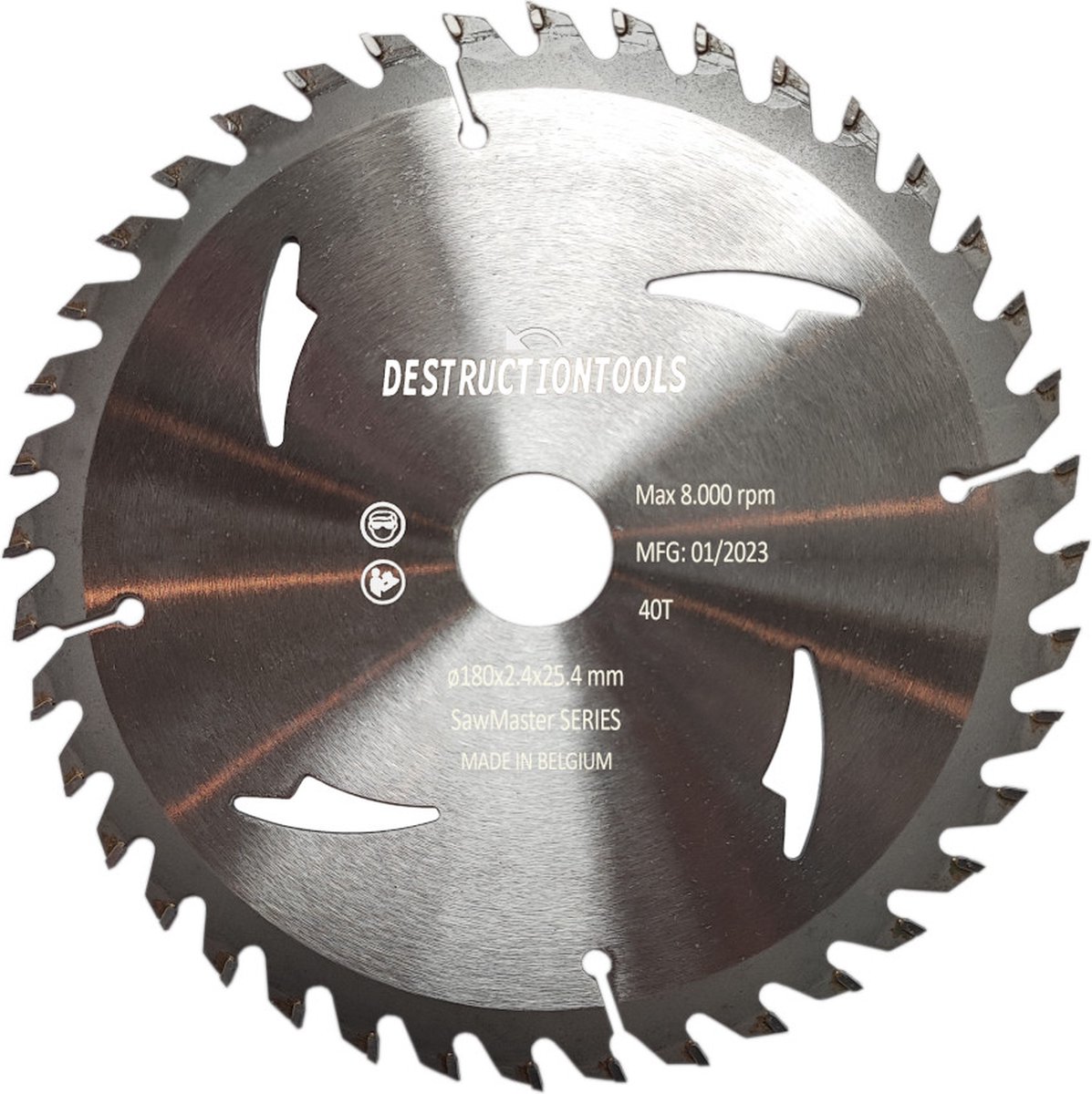 Destructiontools tct cirkelzaagblad 180mm - hout - D180mm, asgat 25.4mm - SawMaster series