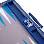 Longfield Backgammon 18", feutre incrusté gris/bleu/blanc