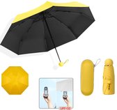 TDR--Opvouwbare Paraplu -Windproof-Zonbescherming Anti-Uv UPF50 + met gratis Reisetui-geel