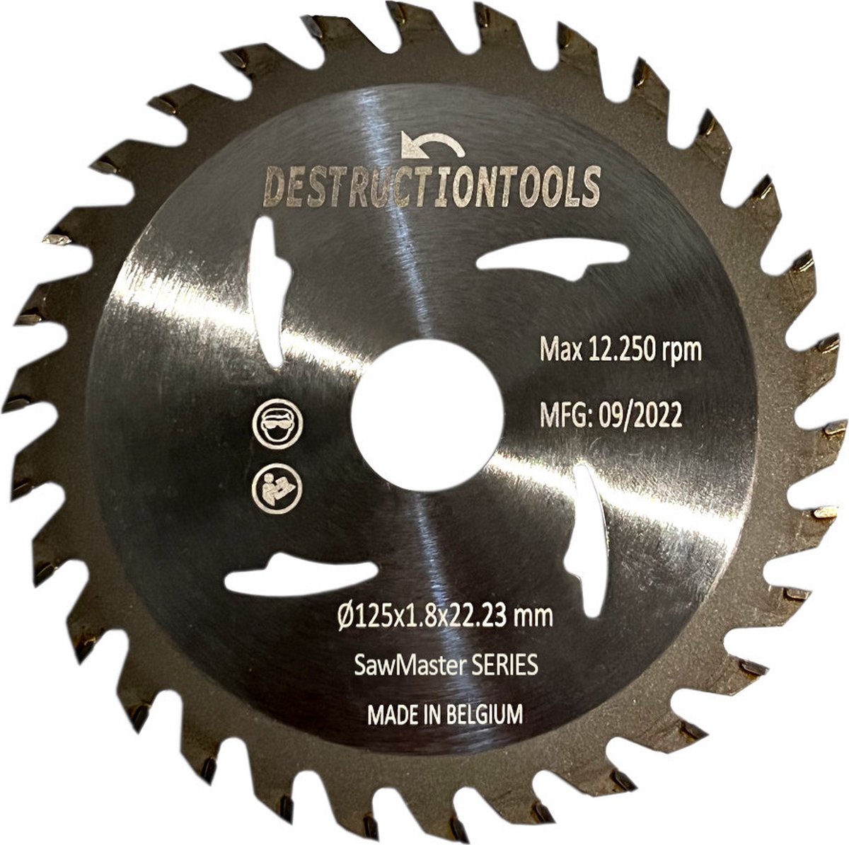 Destructiontools tct cirkelzaagblad 125mm - hout - D125mm, asgat 22.23mm - SawMaster series