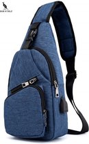 San Vitale® - Handige Compacte kleine Slingbag - Schoudertas - Crossbody bag - Blauw