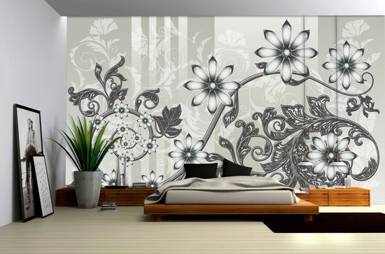 Photomural gris, revêtement mural