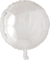 Wefiesta - Folieballon Wit Rond, 43 cm