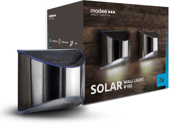 Modee Lighting - LED Wandlamp Solar - IP44 6lm 6000K daglicht wit - Duo-pack