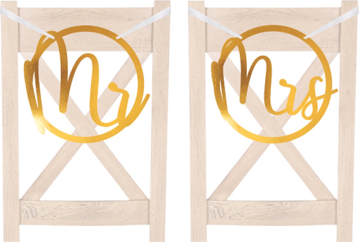 Amscan - Just Married - Stoeldecoratie MR and MRS