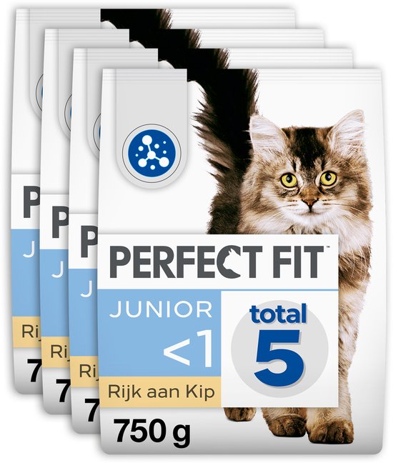 Perfect Fit Junior - Kattenbrokken - Kip - 4 x 750 g