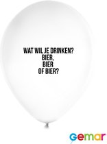 Ballonnen Bier, Bier of Bier Wit met opdruk Zwart (helium)