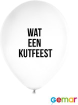 Ballonnen "Wat een Kutfeest" Wit met opdruk Zwart