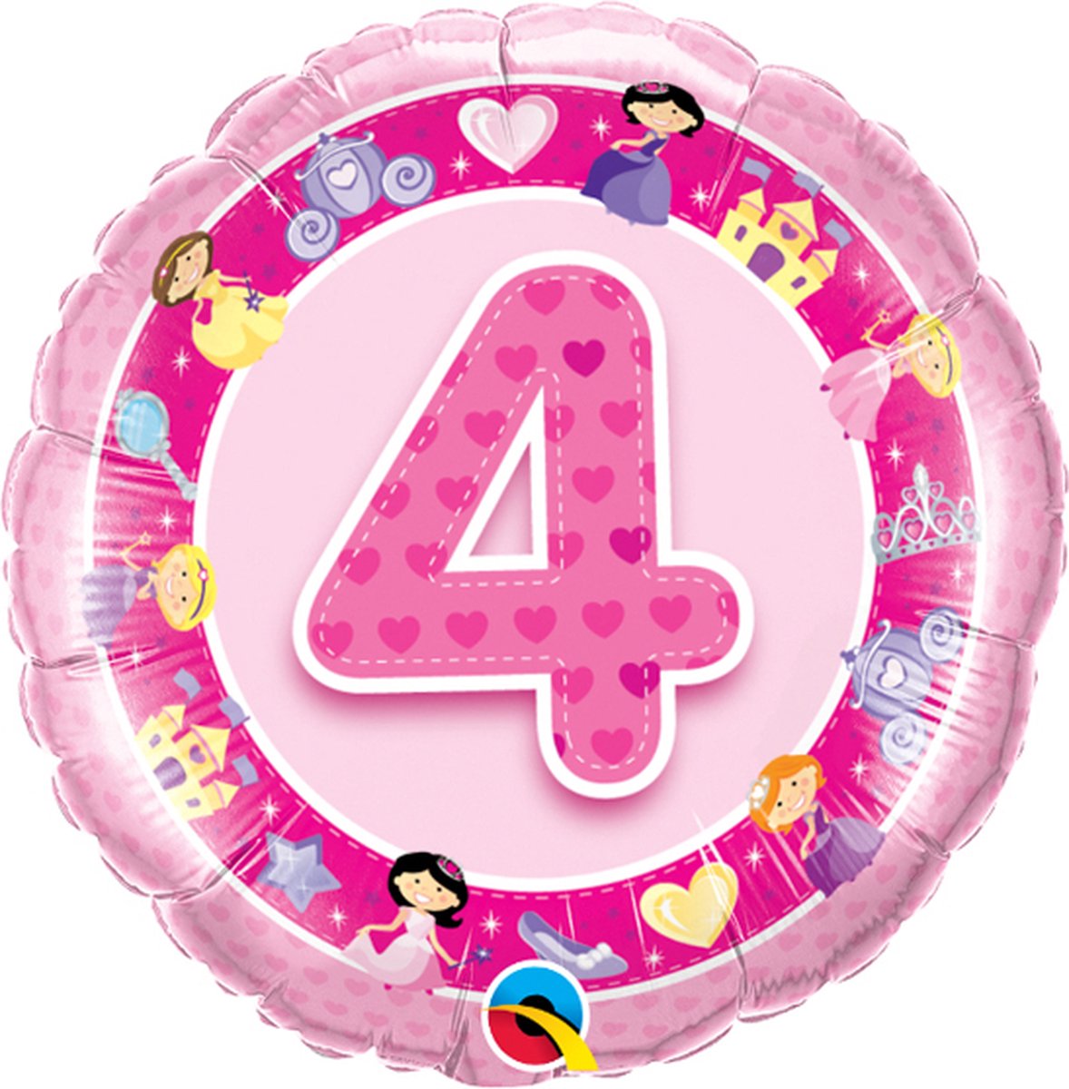 Qualatex - Folieballon 4 Jaar Roze 45 cm