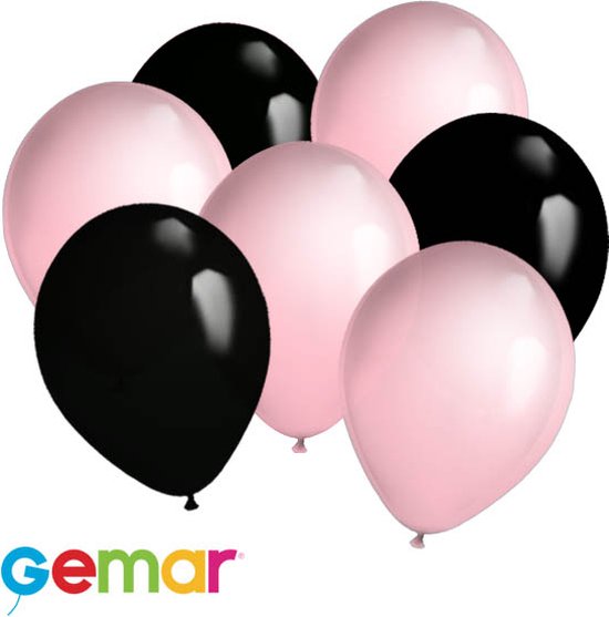 30x ballons noir et rose clair (convient également à l'hélium)