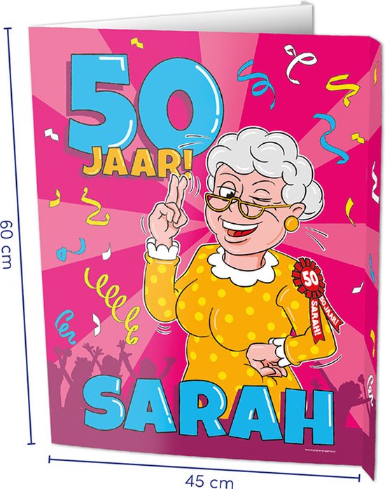 Uithangbord - Window signs - Sarah 50 jaar