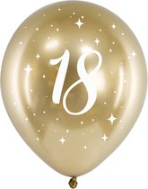 Partydeco - Glossy ballonnen gold 18 jaar (6 stuks)