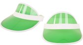 Verkleed zonneklep/sunvisor - 2x - voor volwassenen - groen/wit - Carnaval hoed