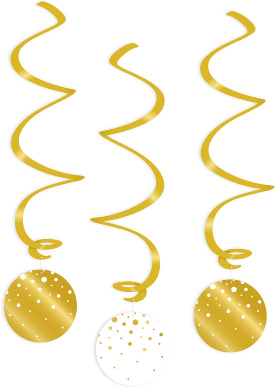 Swirl decorations gold/white - Bubbles