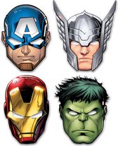 6 masques en carton Mighty Avengers ™ - Masque d'habillage