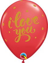 Qualatex - Ballonnen opdruk i love you rood (25 stuks)