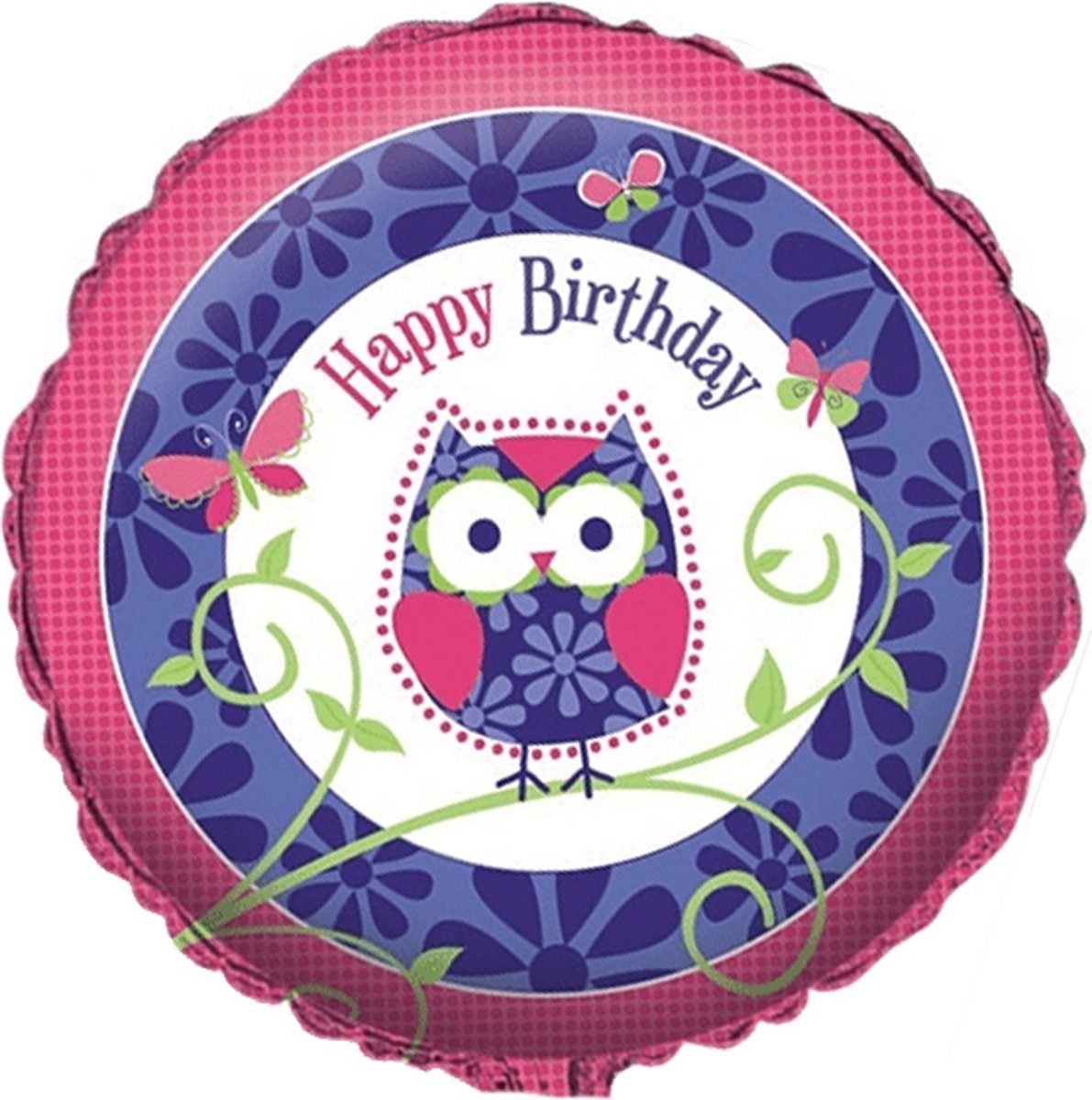 Qualatex - Folieballon Happy Birthday Owl Pal 45 cm
