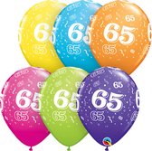 Qualatex Ballonnen leeftijd 65 jaar assortie 25 stuks