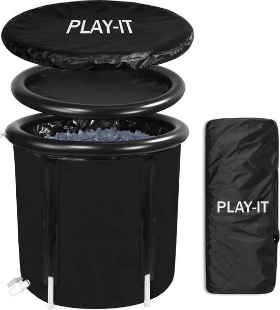 Foto: Play it ijsbad 80cm opvouwbaar xxl 375l zitbad opvouwbaar bad