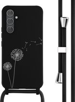 iMoshion Hoesje Geschikt voor Samsung Galaxy A54 (5G) Hoesje Met Koord - iMoshion Siliconen design hoesje met koord - Zwart / Dandelion Black
