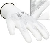 ECD Germany 4 paar werkhandschoenen met PU coating - maat 10-XL - wit - monteurshandschoenen montagehandschoenen beschermende handschoenen tuinhandschoenen - diverse kleuren & maten