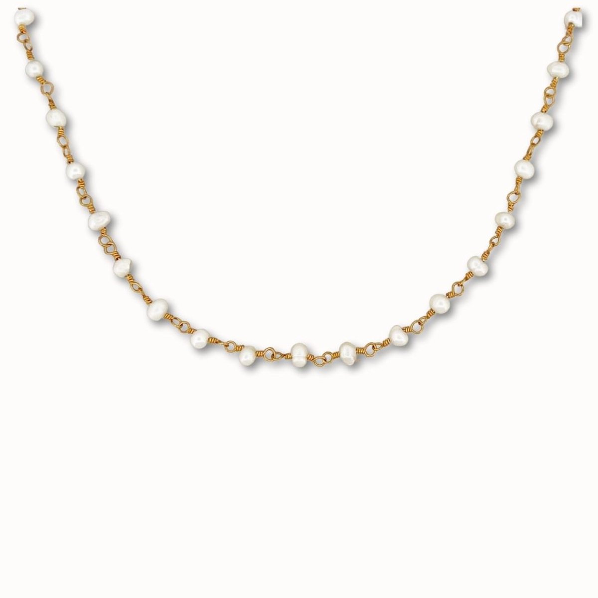 ByNouck Jewelry - Ketting Long Pearl Chain - Sieraden - Vrouwen Ketting - Parels - Verguld - Halsketting
