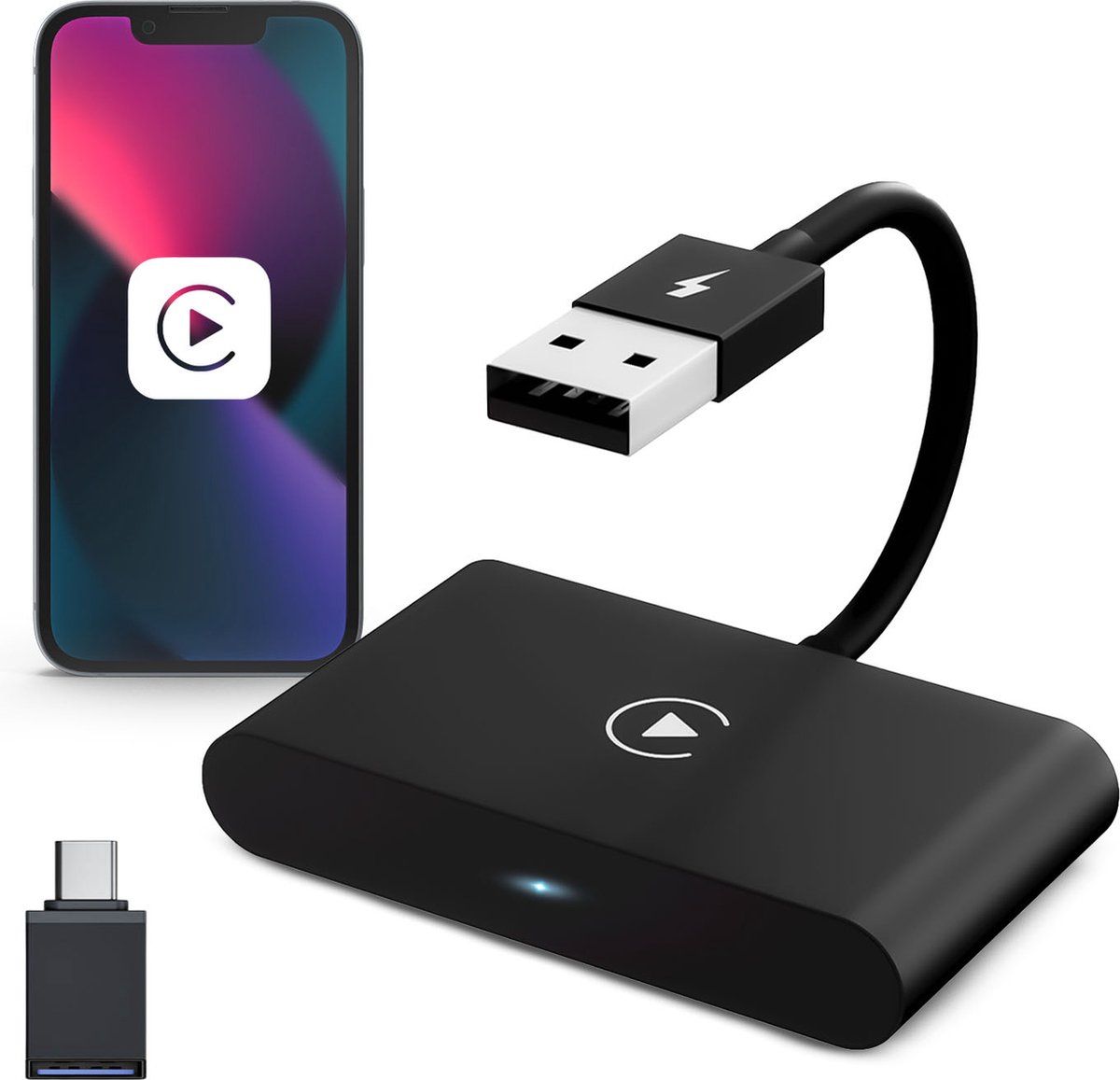 CarMe Luxe Carplay Dongle - Draadloos Carplay - Zwart - Alleen te gebruiken met ingebouwde Apple CarPlay en iPhone - Verbeterd Model op Prijzenvolger.com