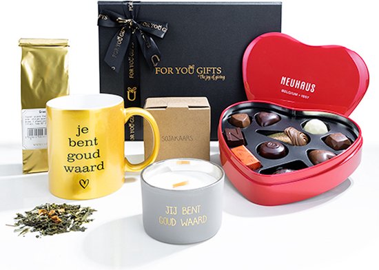 Theepakket 'je bent goud waard' deluxe Theepakket 'je bent goud waard' deluxe