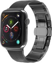 Strap-it Milanese/Stalen band - Geschikt voor Apple Watch bandje - Series 1/2/3/4/5/6/7/8/9/SE - Zwart - Uniek Milanees bandje met stalen schakel band - RVS iWatch bandje voor maat: 38 mm 40 mm 41 mm