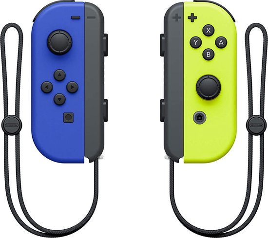 Foto: Nintendo switch joy con controller paar blauw en neon geel