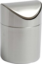Tafel prullenbak - RVS - Zilver - 17x12cm - afvalbakje aanrecht - Met deksel