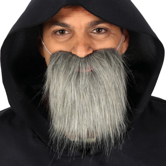 Fiestas Guirca Beard Medium Long Hommes Synthétique Grijs