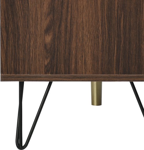 Dressoir met drie deuren, Industrieel - Hout/metaal - Bruin/zwart - 120x38x76,5cm