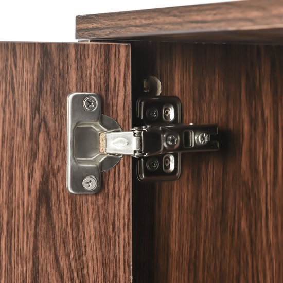 Dressoir met drie deuren, Industrieel - Hout/metaal - Bruin/zwart - 120x38x76,5cm