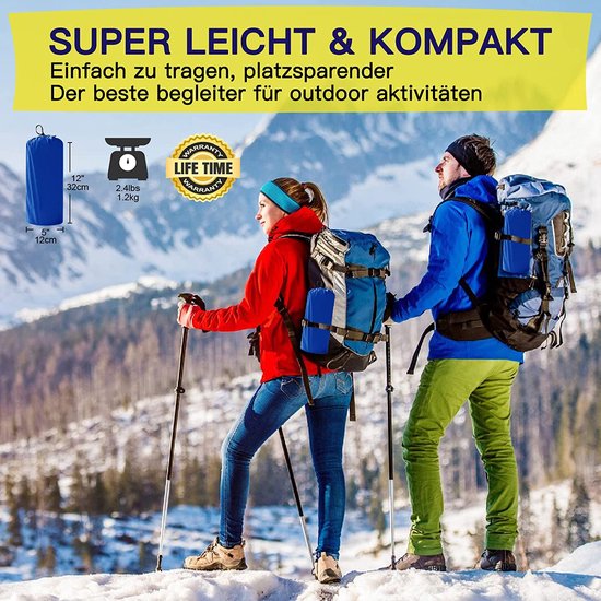 Zelfopblazende Campingmat - Ultralicht - Compact Ontwerp Met Voetpomp van Merkloos — afbeelding 3