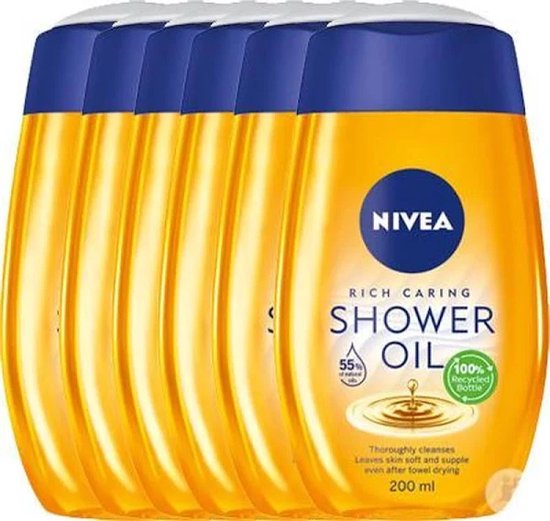 Nivea doucheolie 200ml x 6 bol