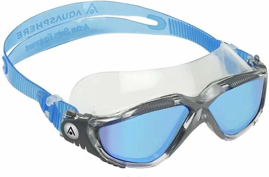 Aquasphere Vista - Zwembril - Volwassenen - Blue Titanium Mirrored Lens - Transparant/Grijs